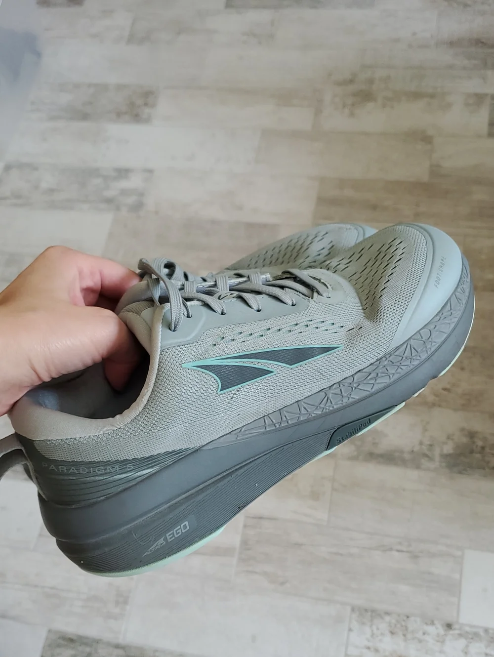 Altra Ego Light Grey/Green Women's 9 Athletic Sneakers - Breathable Comfort